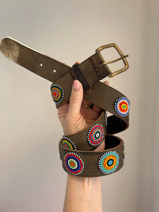 Thick Masai Belt Rainbow Daisy