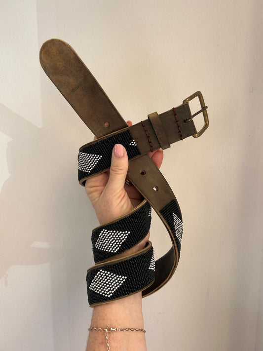 Thick Masai Belt Black Diamond