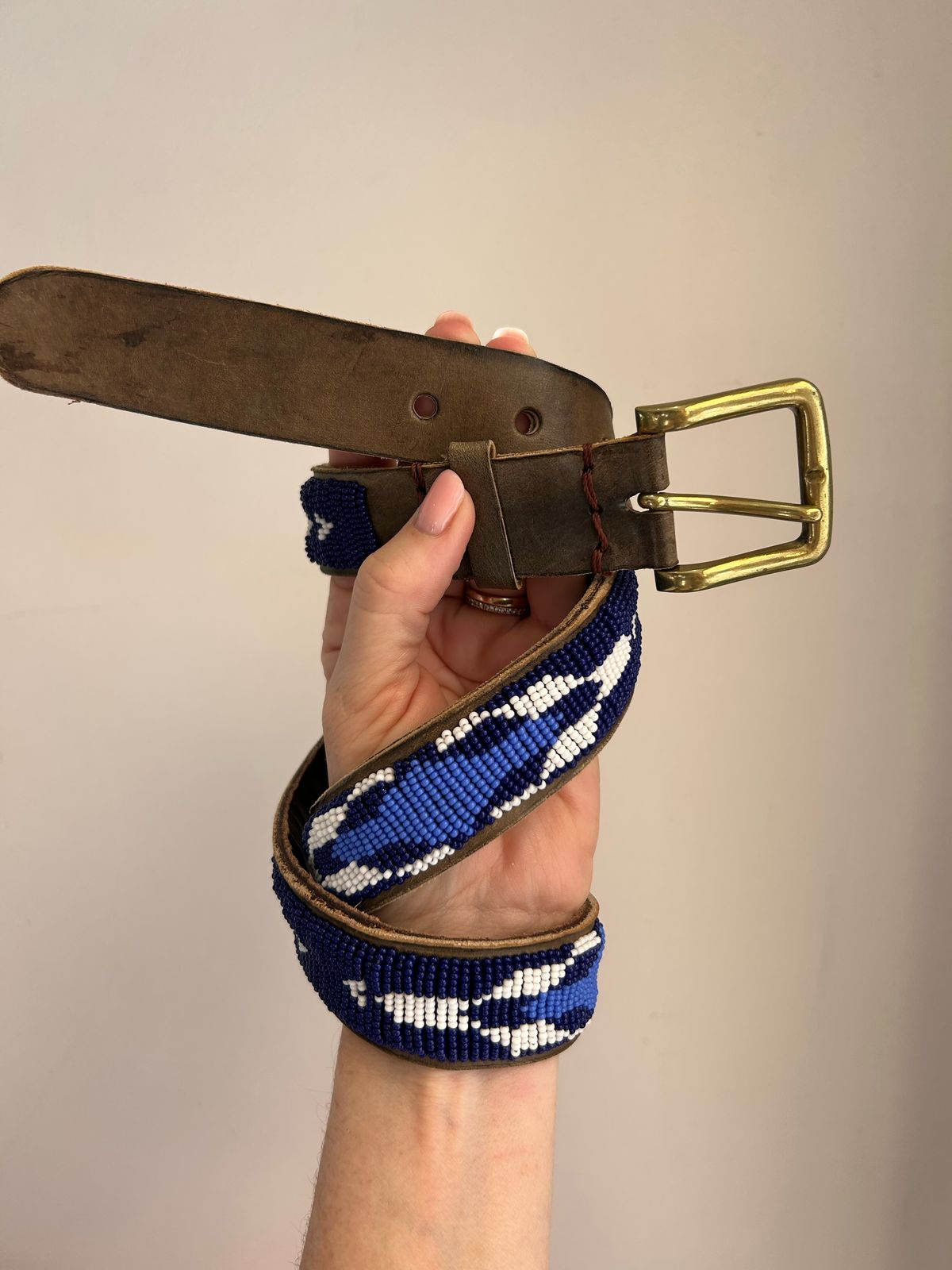 Thin Masai Belt Greek Blue