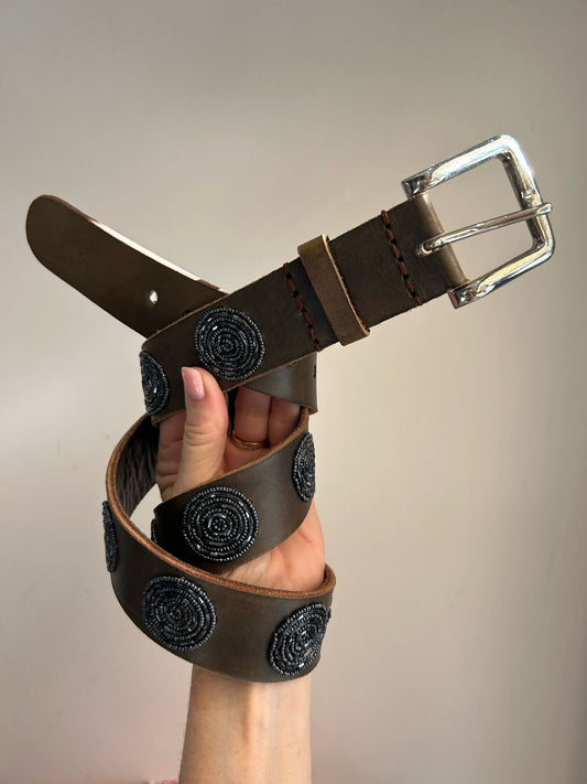 Thick Masai Belt Cobalt Daisy