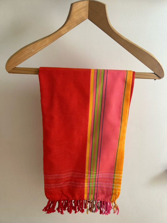Salmon On Tangerine Kikoy Sarong