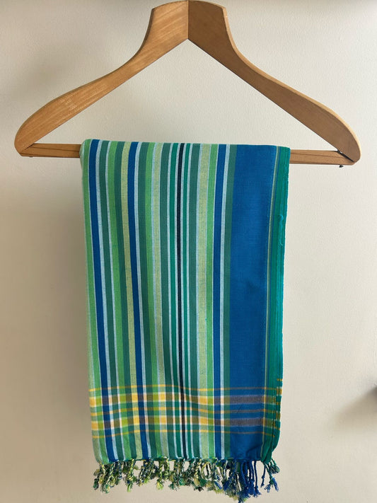Teal On Ocean Stripe Kikoy Sarong