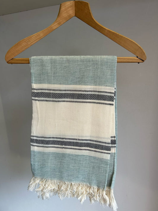 Heritage Green & Cream Handwoven Kikoy Sarong