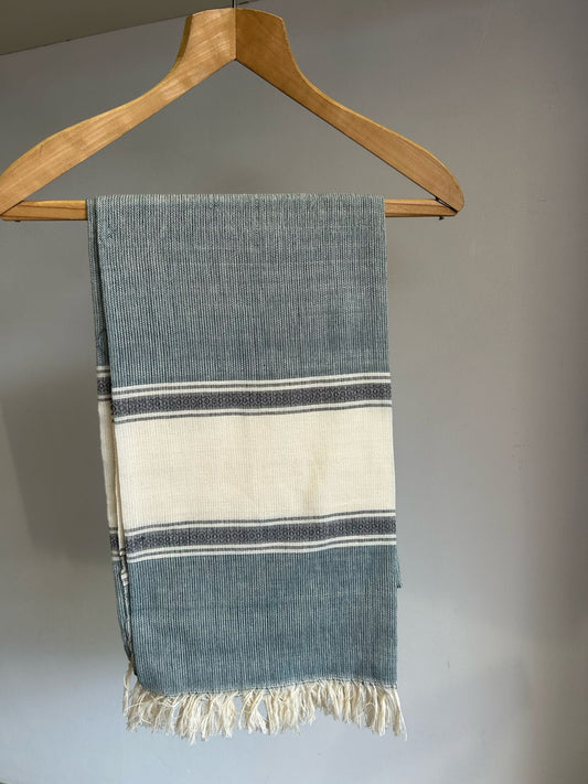 Steel On Cream Handwoven Kikoy Sarong