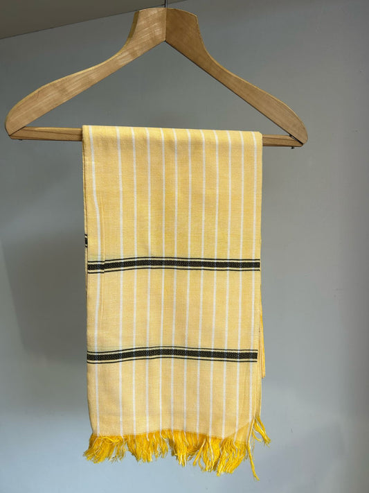 Yellow Pin Strip Handwoven Kikoy Sarong