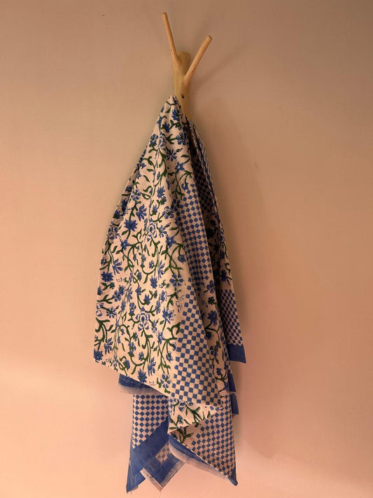 Cotton Throw In Blue Ivy Check