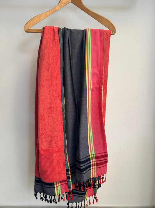 Tangerine Coal Kikoy Towel