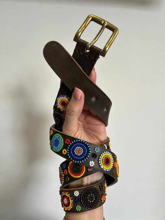 Thick Masai Belt Multiple Colour Wheels