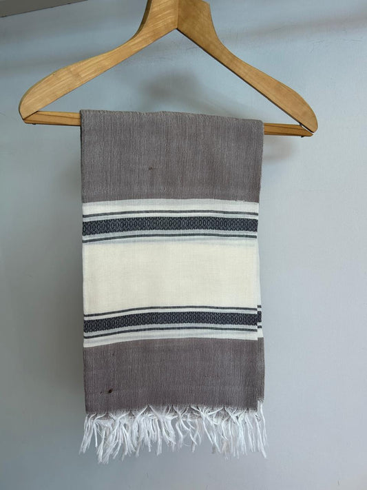 Taupe On Cream Handwoven Kikoy Sarong