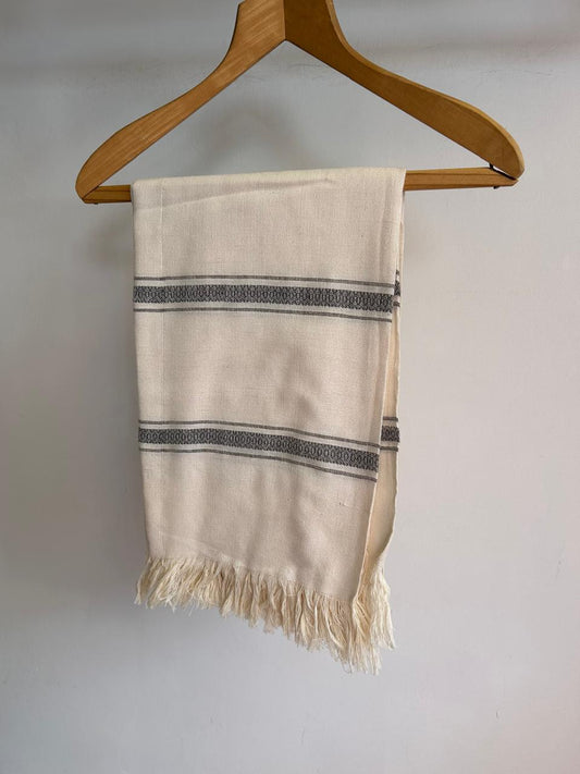 Cream On Cream Handwoven Kikoy Sarong