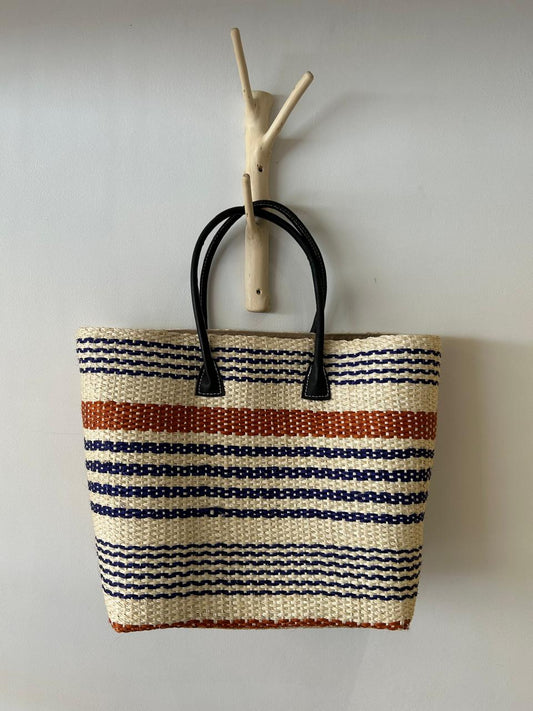 Sisal Basket In Sand & Surt Stripe
