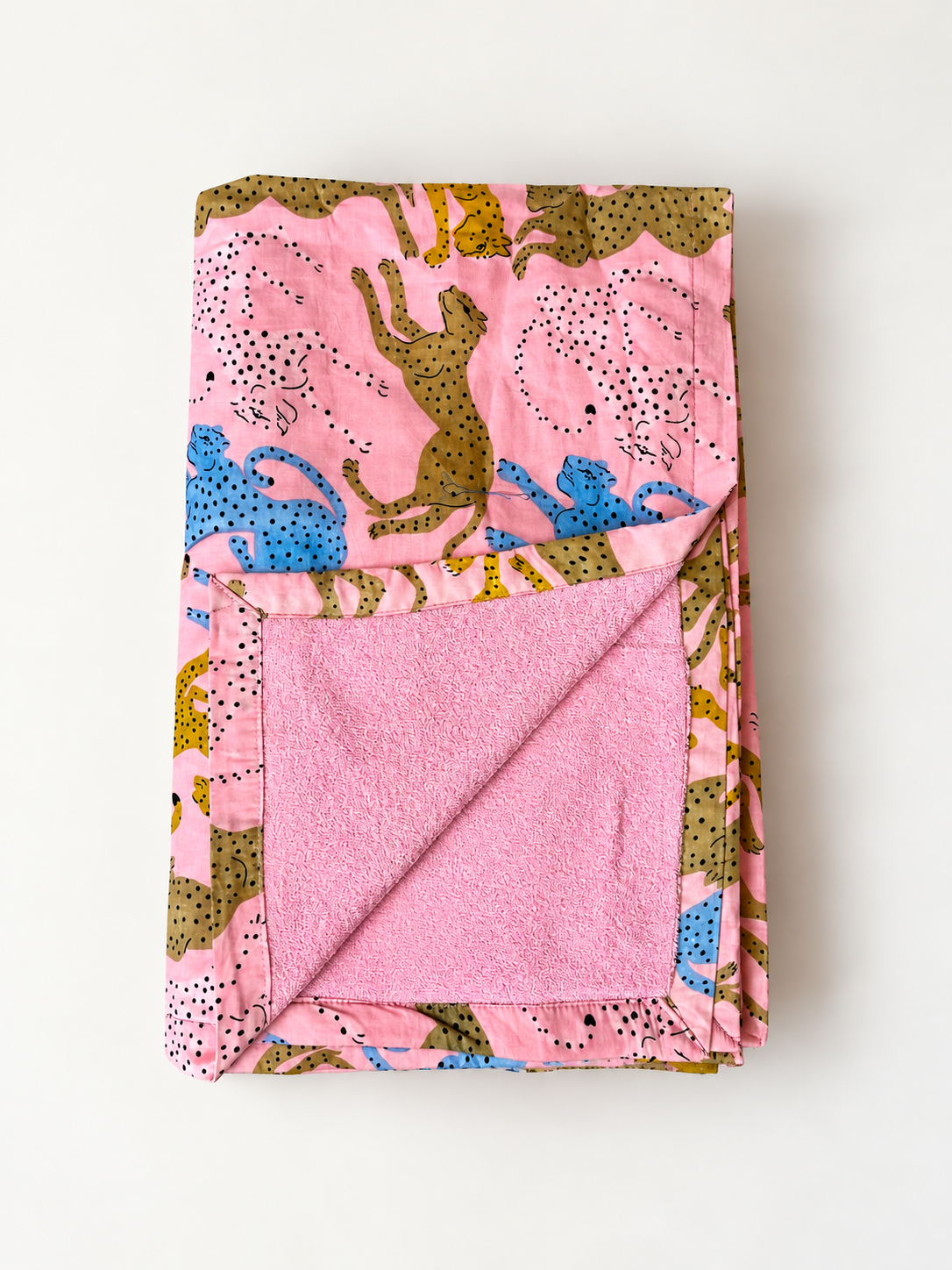 BEACH TOWEL, Pink Leopard