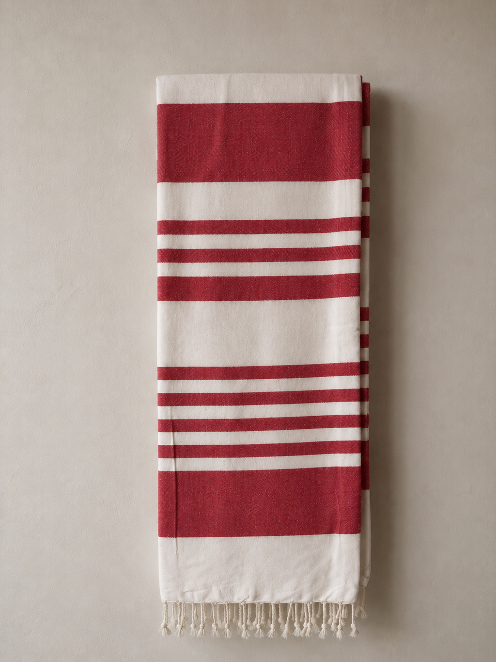 SPECIAL KIKOY TOWEL, Cherry Red Stripe