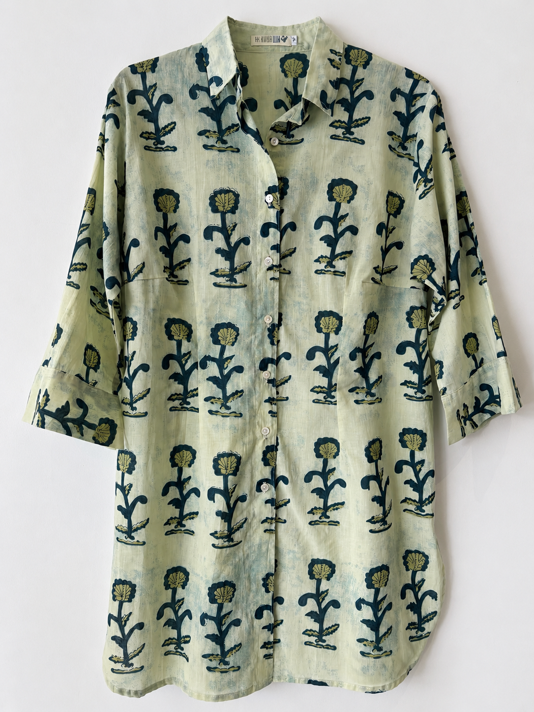 COTTON DRESS AND SHORT SET IN SEA BLUE MERRY GOLD