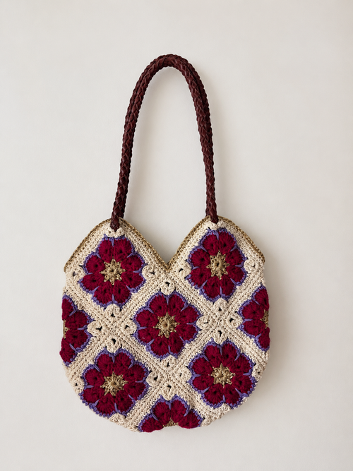 FLOWER BAG, Crochet, Pink Tiger