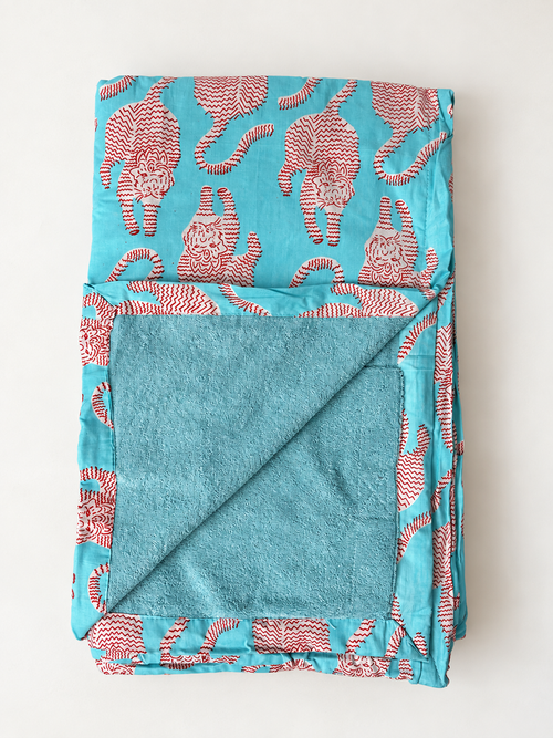 BEACH TOWEL, Blue Tiger