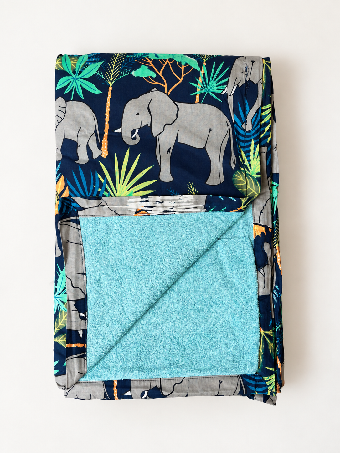 BEACH TOWEL, Navy Blue Safari