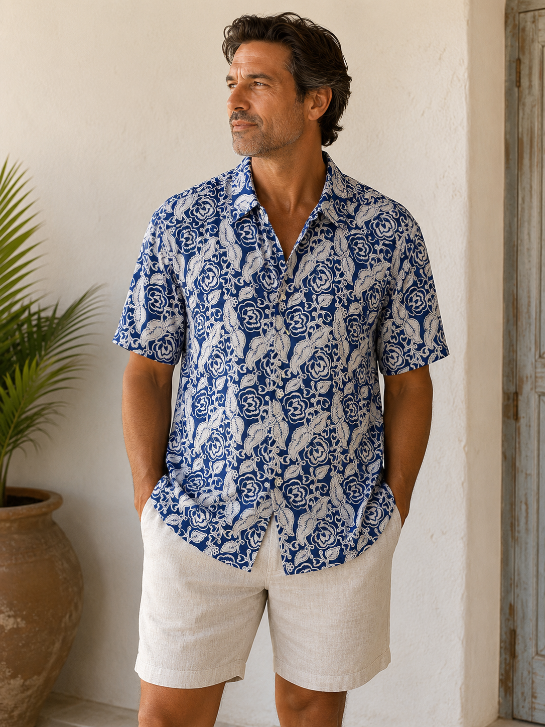 100% LIGHT COTTON SHIRT, Sky Blue