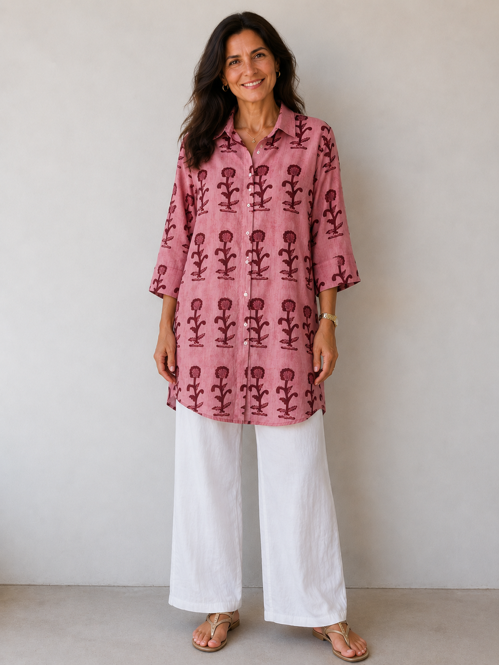 COTTON DRESS AND SHORT SET, IN CHERRY MERRY-GOLD