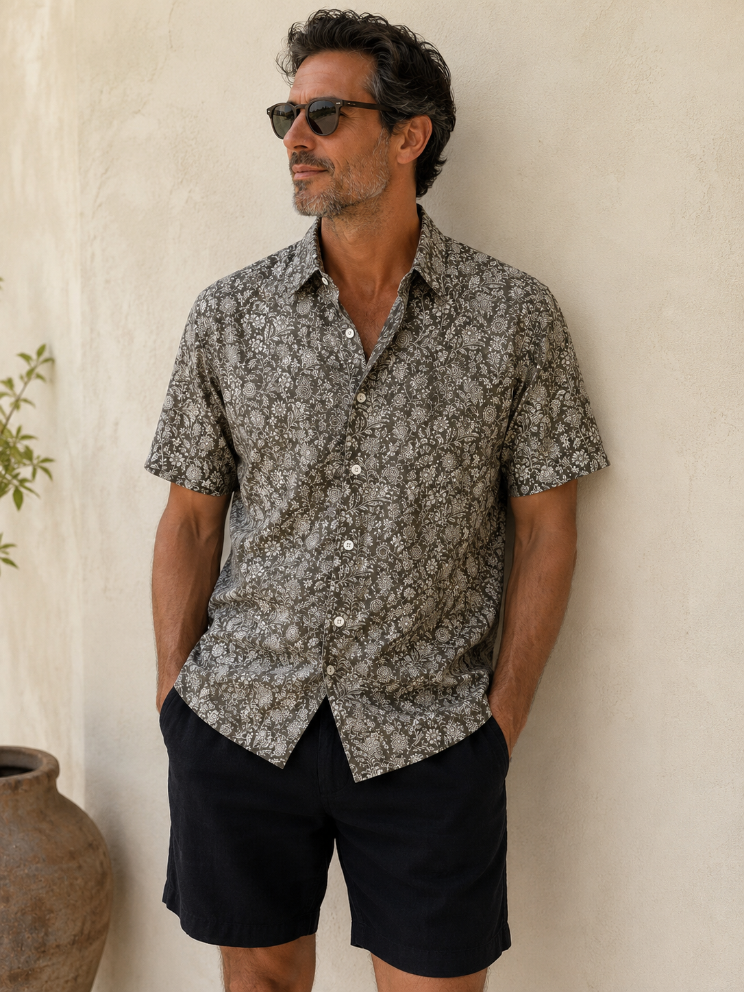 100% LIGHT COTTON SHIRT, Olive