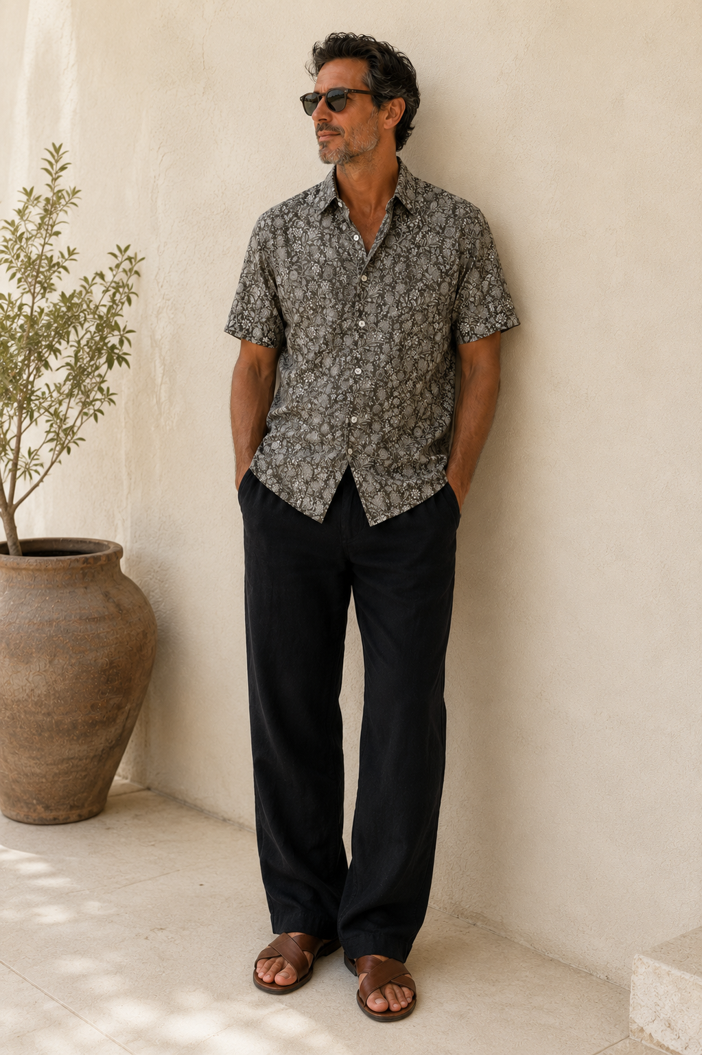 100% LIGHT COTTON SHIRT, Olive