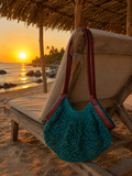 PAMI TEAL BLUE, Crochet bag