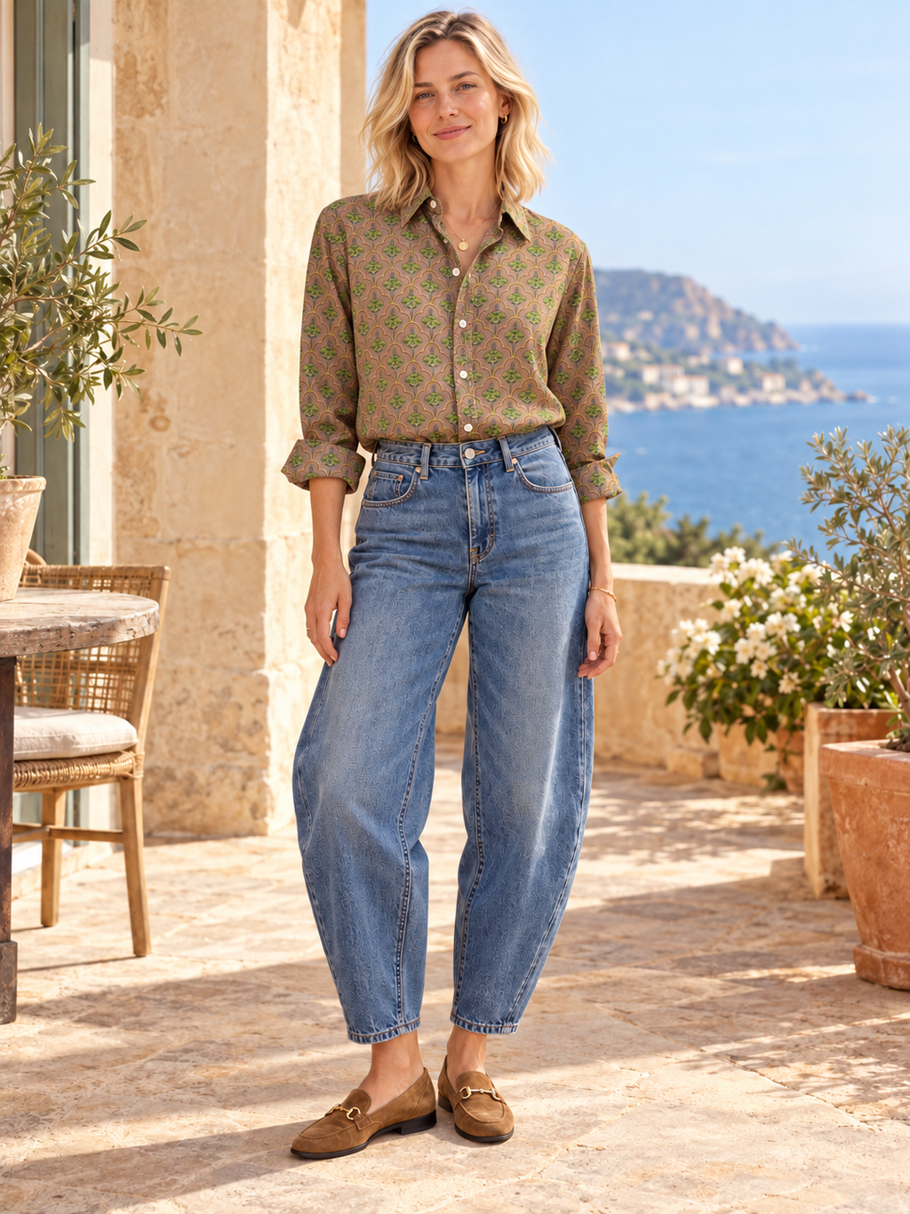 LAMU SHIRT, Blush Taupe Green