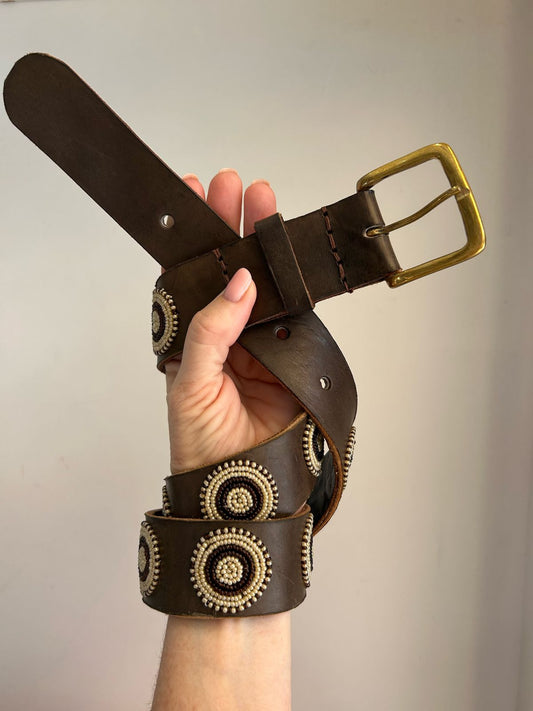 Thick Masai Belt Caramel Daisy
