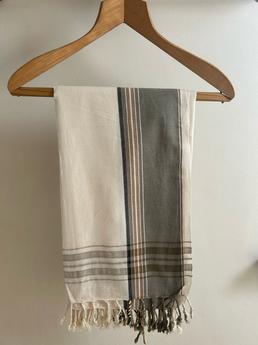 Khaki On Cream Kikoy Sarong