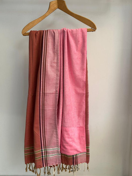 Desert Maroon With Pink Inner Kikoy Towel