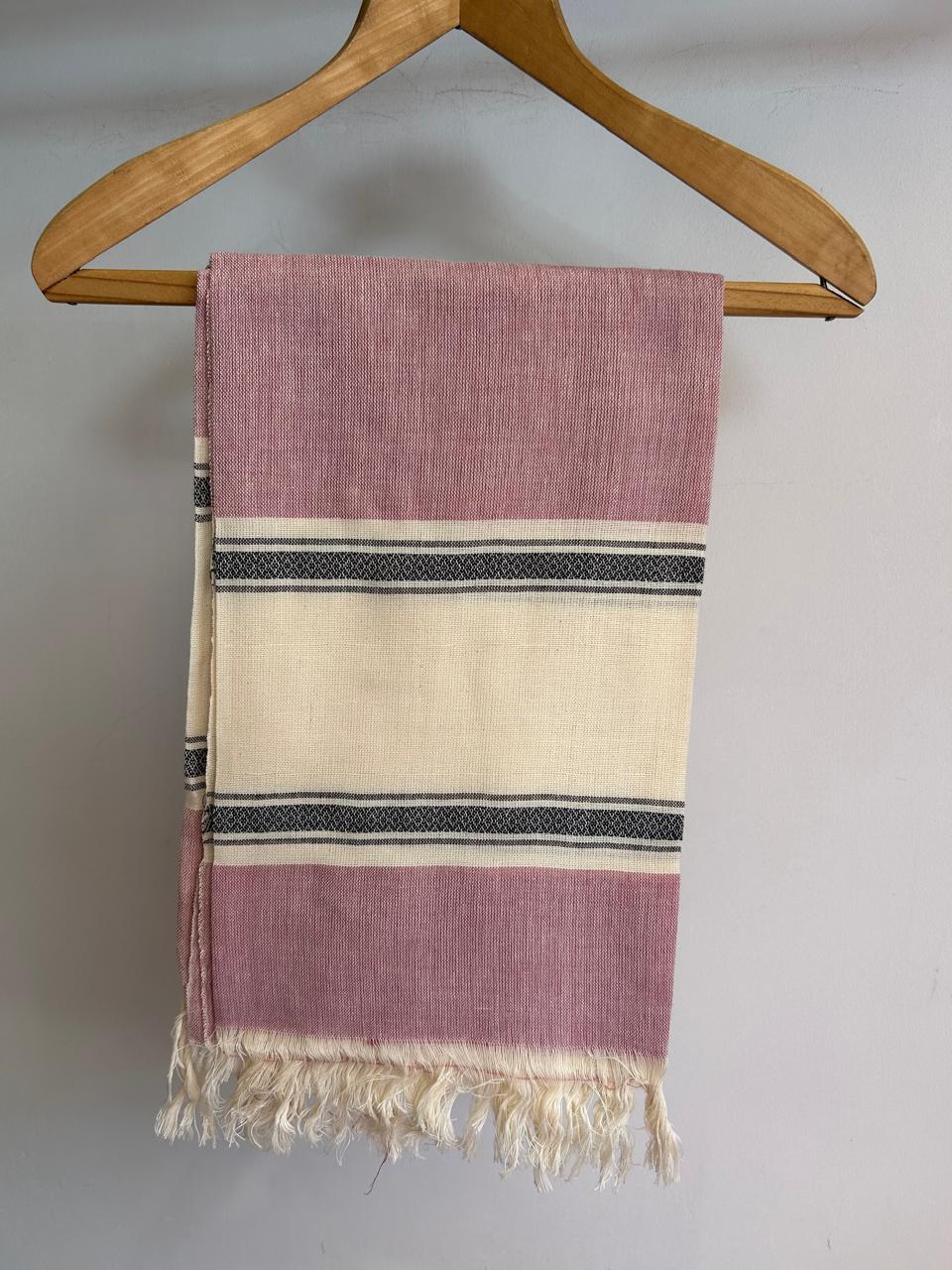 Raspberry On Cream Handwoven Kikoy Sarong