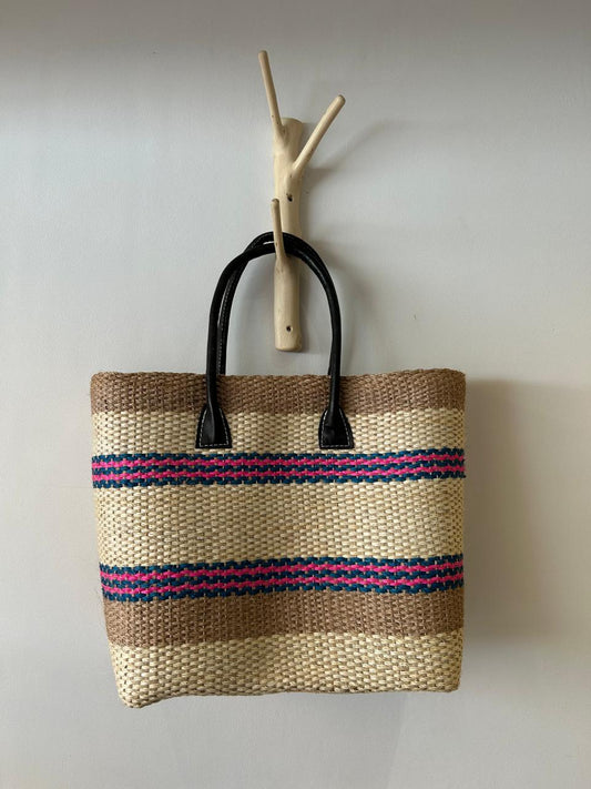 Sisal Basket In Sky & Pink