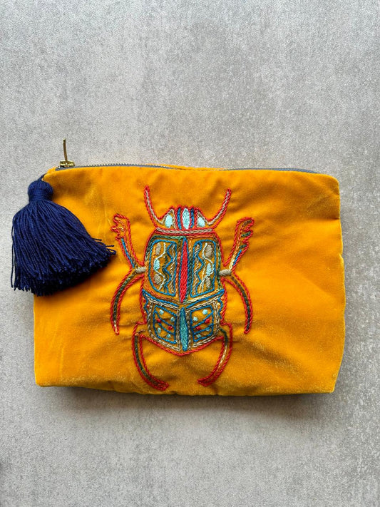 Scarab Pouch In Mustard Yellow