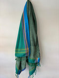 KIKOY TOWEL IN TEAL AND OLIVE