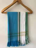 KIKOY SARONG IN TURQUOISE AND WHITE