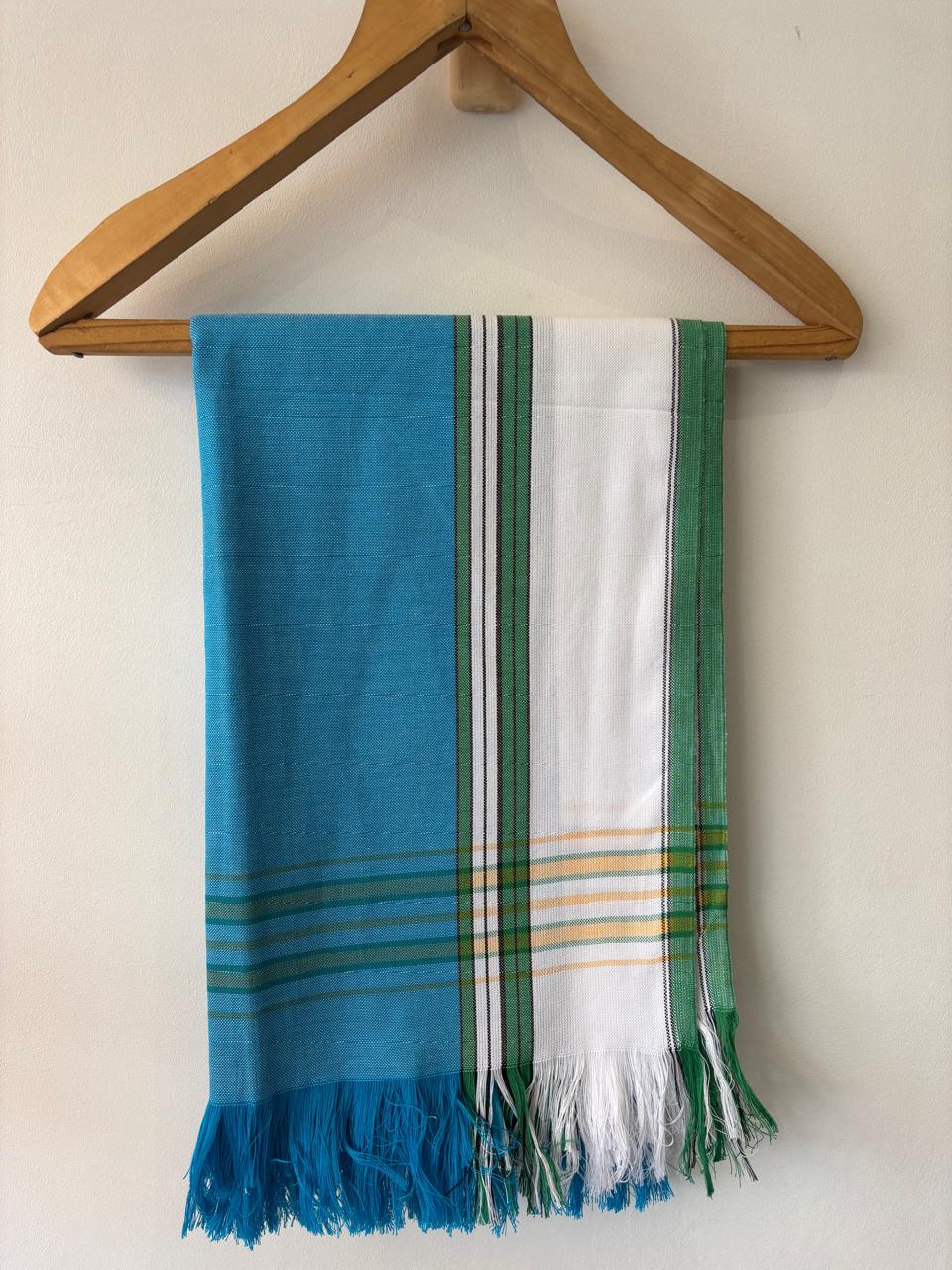 KIKOY SARONG IN TURQUOISE AND WHITE