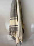 HANDWOVEN KIKOY TOWEL IN GREY AND CREAM