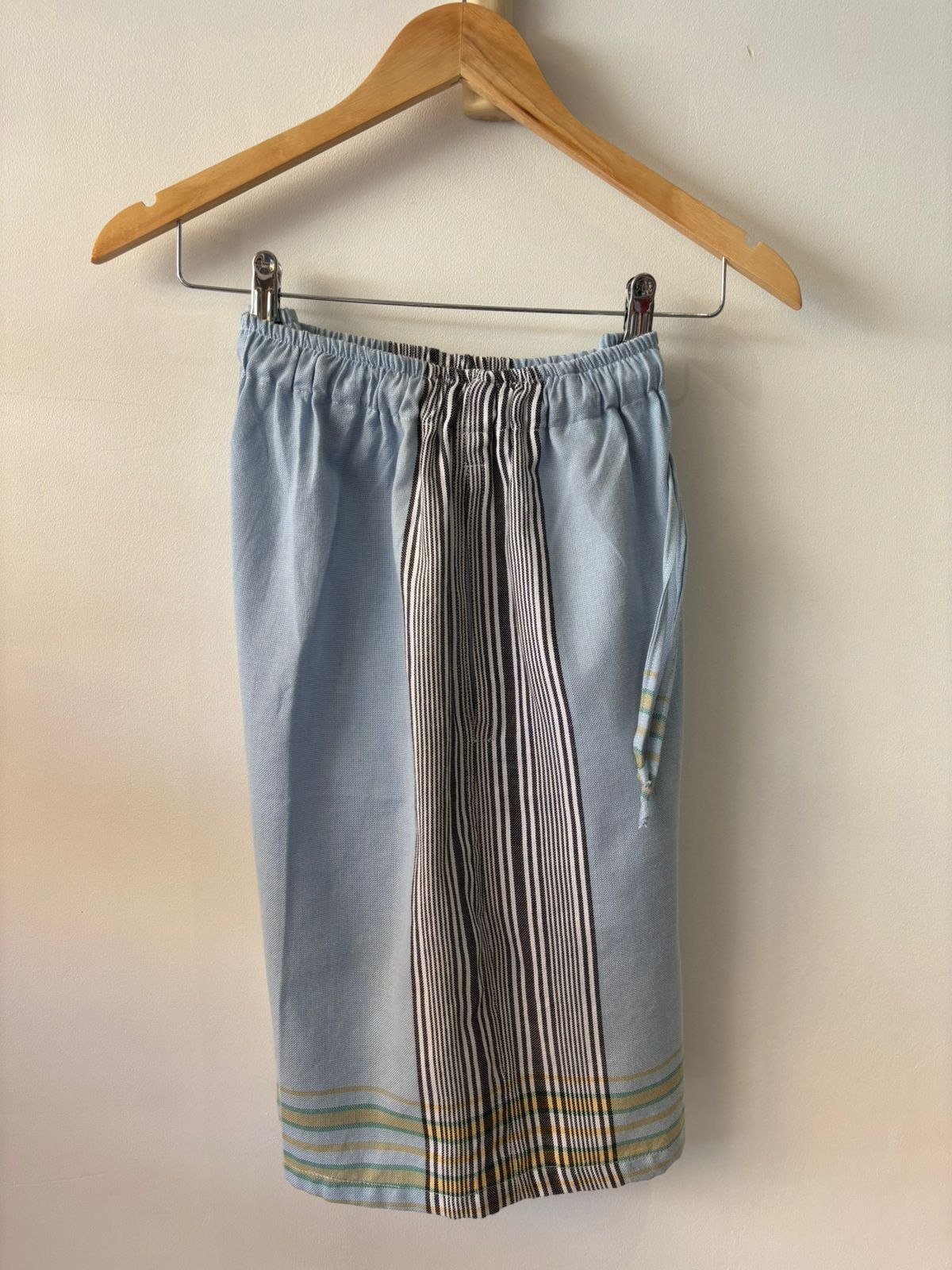 KIKOY LONG SHORTS IN DENIM BLUE WITH GREY STRIPE