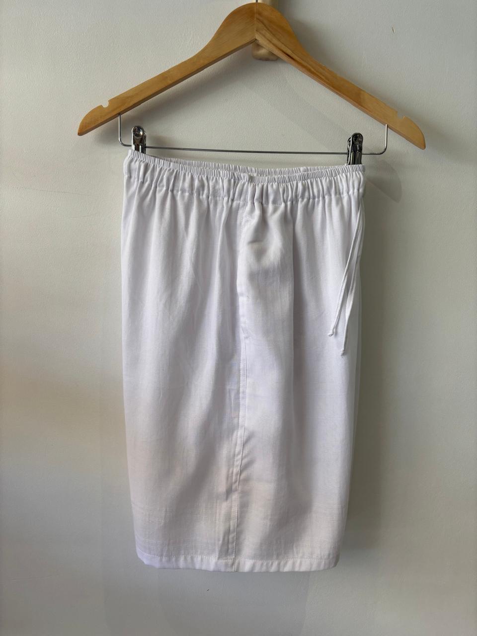 KIKOY LONG SHORTS IN WHITE ON WHITE