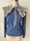 HAND KNIT MOHAIR COLLAR IN GREY