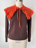 HAND KNIT MOHAIR COLLAR IN ORANGE