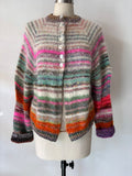 HAND KNIT MOHAIR CARDIGAN WITH BALLOON SLEEVES