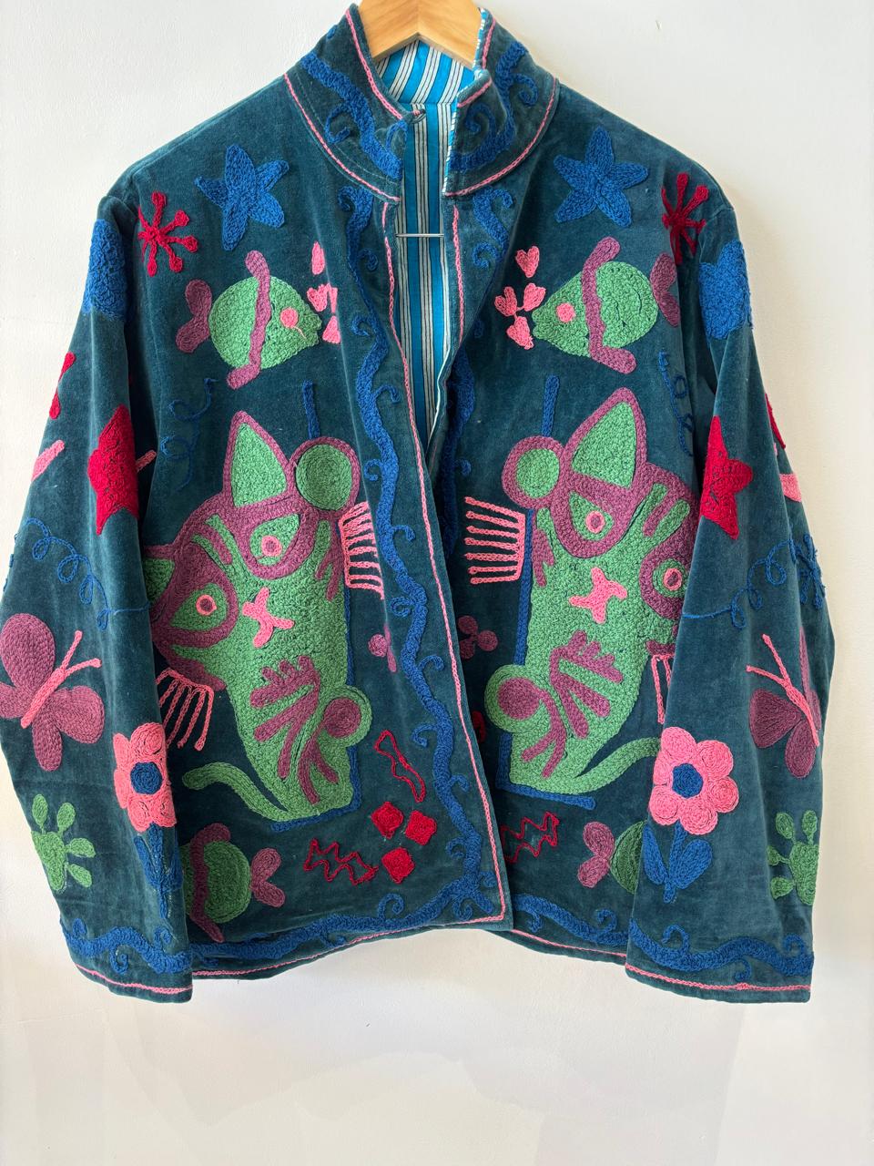 SUZANI JACKET IN PEACOCK CAT FISH CUTNESS