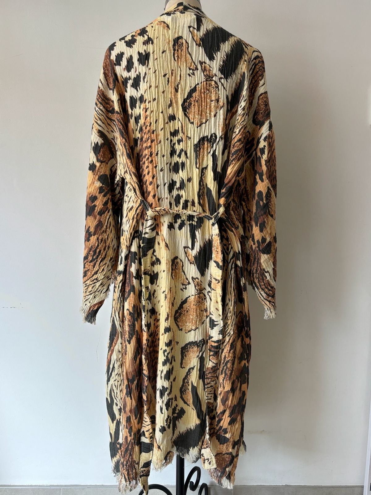 TURKISH PESHTEMAL COTTON GOWN IN ANIMAL PRINT