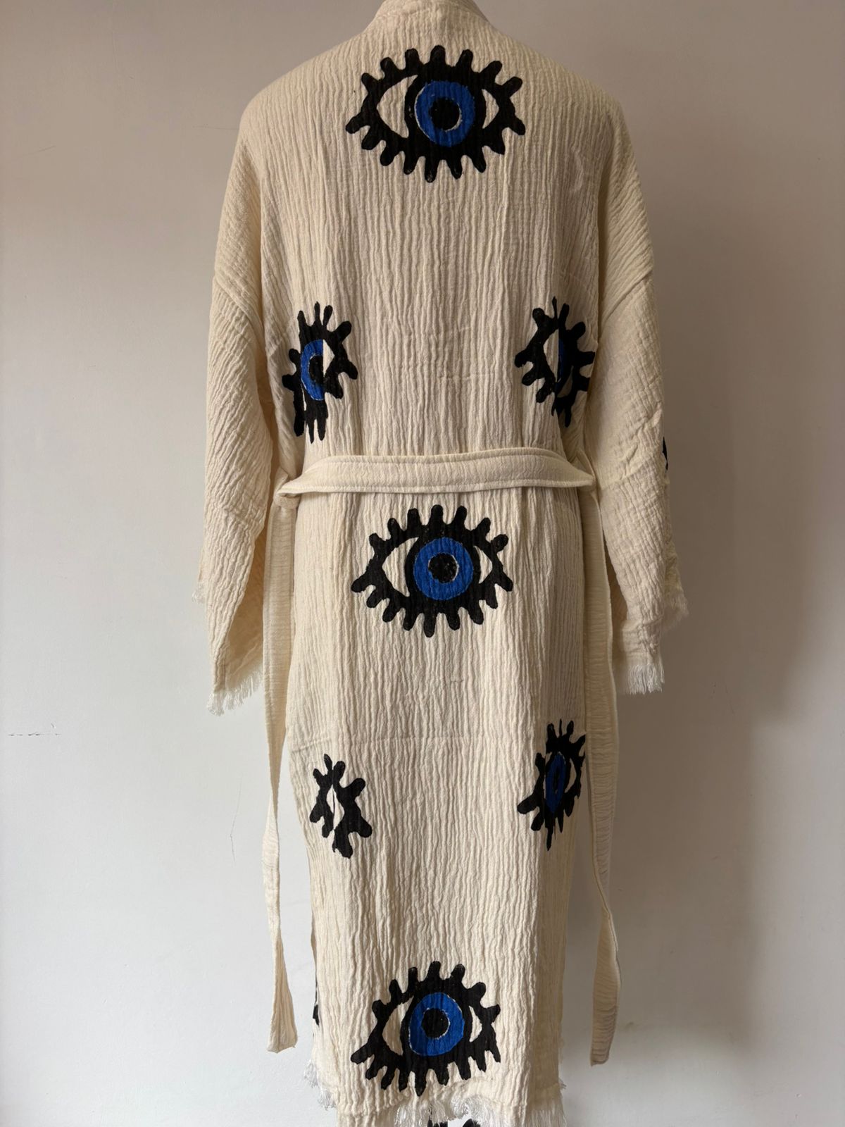 TURKISH PESHTEMAL COTTON GOWN IN EVIL EYE