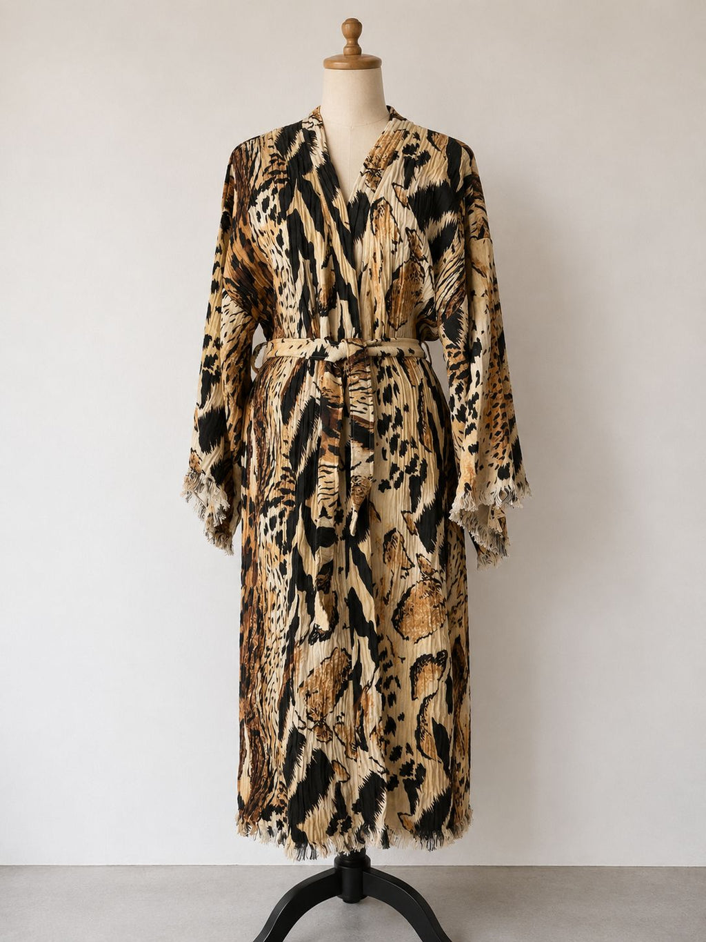 TURKISH PESHTEMAL COTTON GOWN IN ANIMAL PRINT