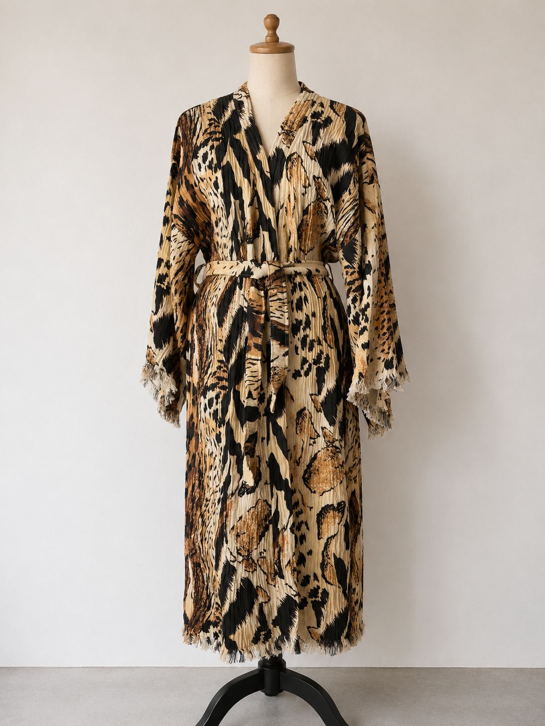TURKISH PESHTEMAL COTTON GOWN IN ANIMAL PRINT