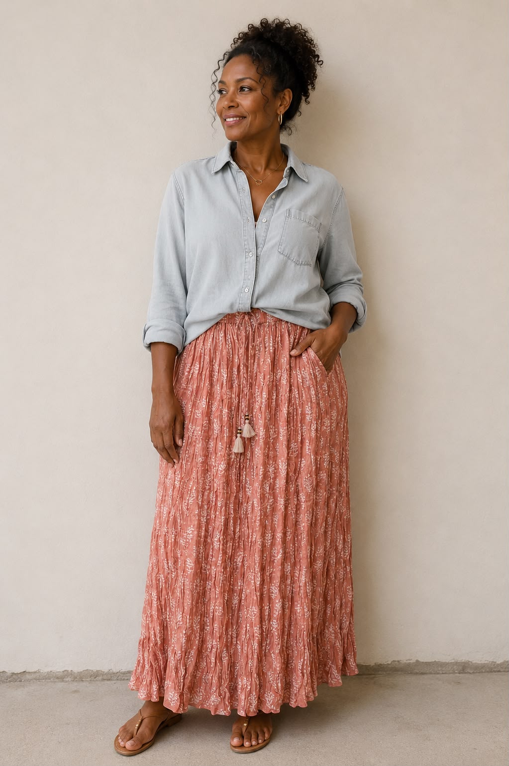 TWIST SKIRT PEACH