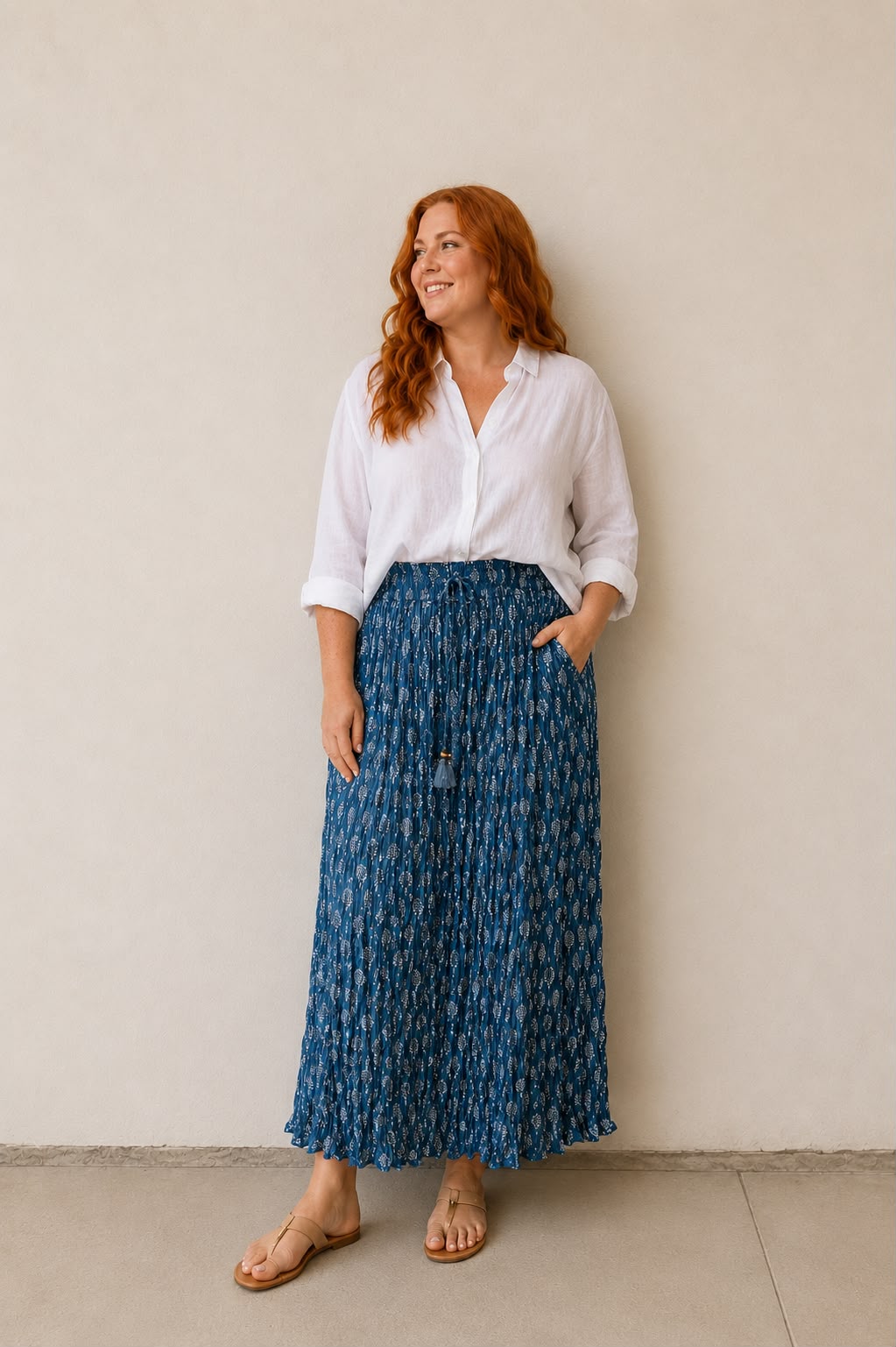 TWIST SKIRT OCEAN HUE BLUES