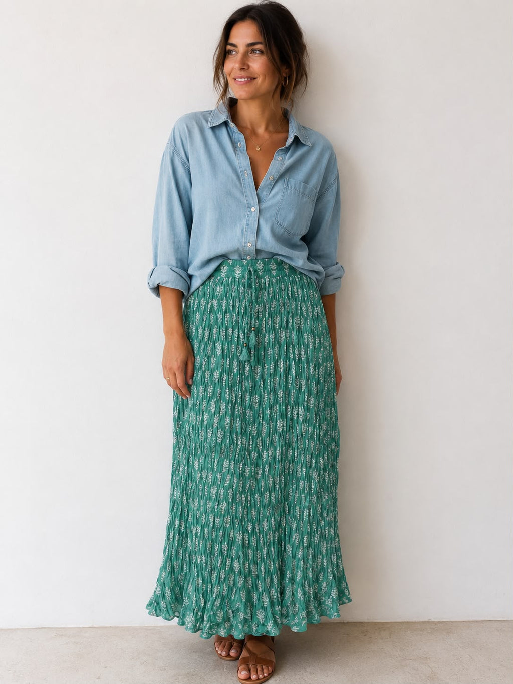 TWIST SKIRT TEAL GREEN